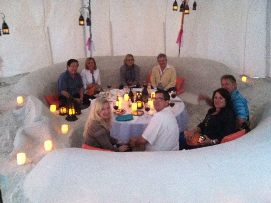 Guests Dining in the Sand