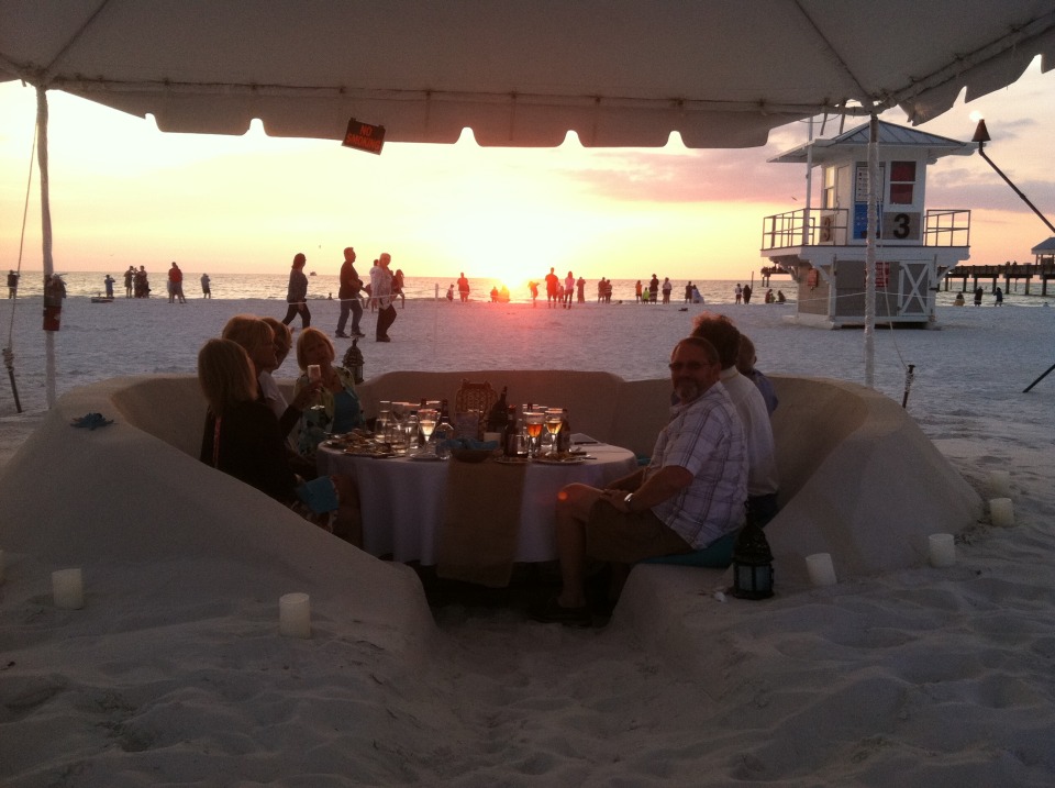 Guests Dining in the Sand