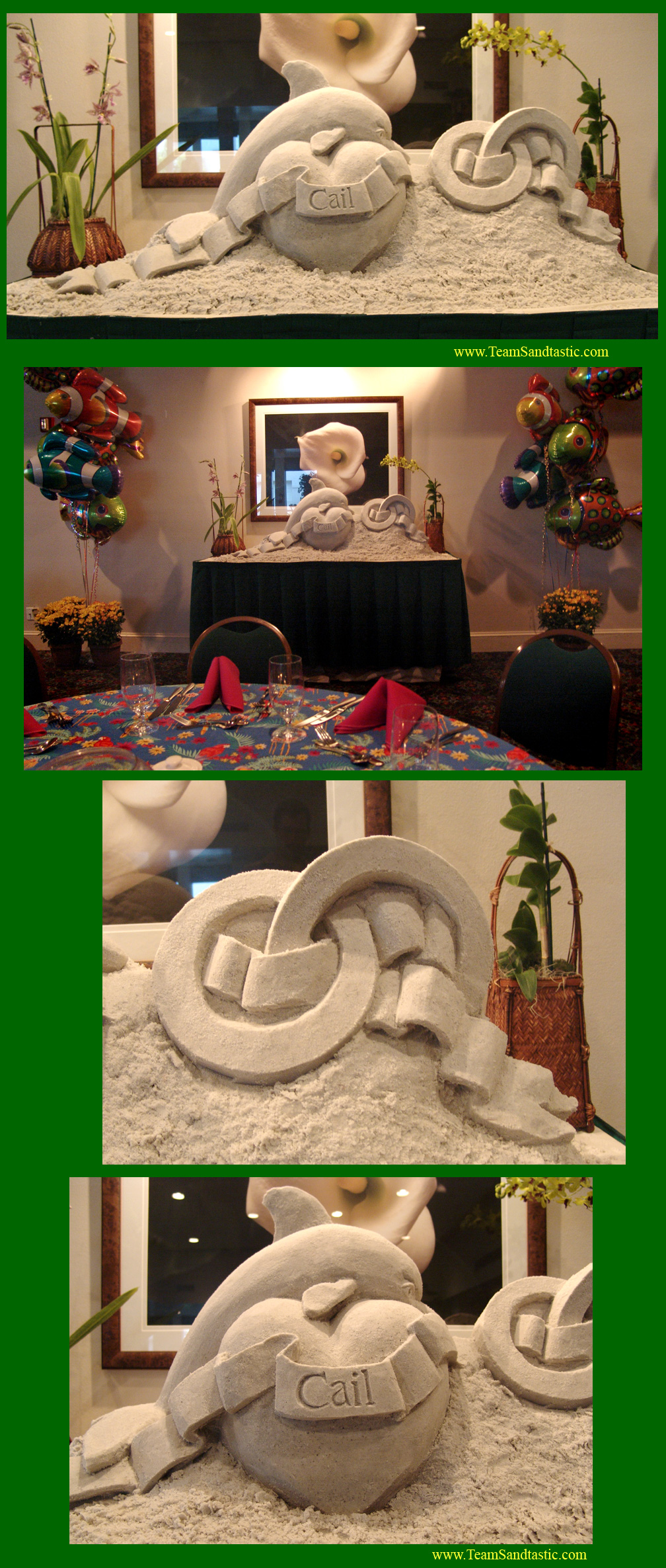 Wedding & Proposal Sand Sculpture Dolphin