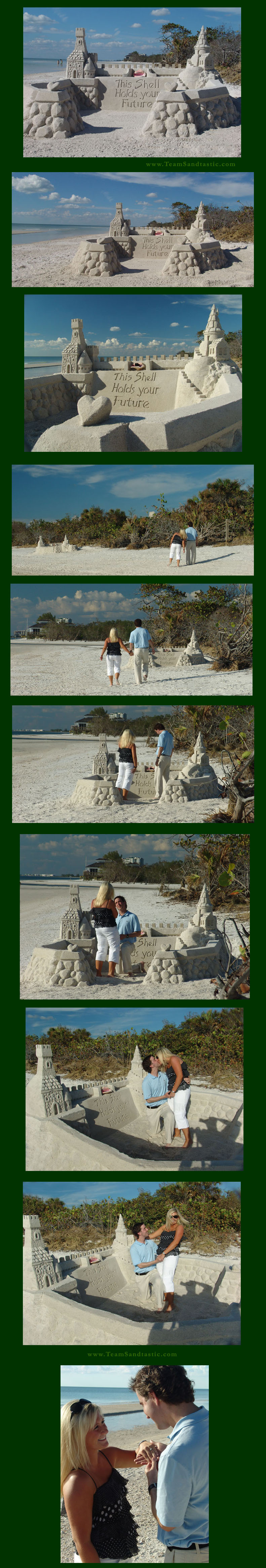 Proposals &Weddings with Sand Castles and Ring in Conch Shell